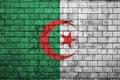 Algeria flag is painted onto an old brick wall Royalty Free Stock Photo