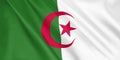 Algeria flag waving with the wind. Royalty Free Stock Photo