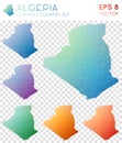 Algeria geometric polygonal maps, mosaic style. Royalty Free Stock Photo