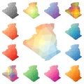 Algeria geometric polygonal, mosaic style maps. Royalty Free Stock Photo