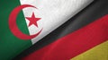 Algeria and Germany two flags textile cloth, fabric texture