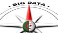 Algeria Globe Sphere Flag and Compass Concept Big Data Titles Ã¢â¬â 3D Illustrations