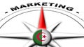 Algeria Globe Sphere Flag and Compass Concept Marketing Titles Ã¢â¬â 3D Illustrations