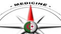 Algeria Globe Sphere Flag and Compass Concept Medicine Titles Ã¢â¬â 3D Illustrations