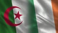 Algeria and Ireland Realistic Half Flags Together