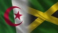 Algeria and Jamaica Realistic Half Flags Together