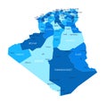 Algeria map. Cities, regions. Vector Royalty Free Stock Photo