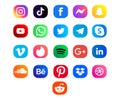 Collection of social media Icons Abstract Logo