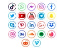 Collection of social media icons Symbol Design Royalty Free Stock Photo