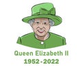 Queen Elizabeth Suit 1952 2022 Face Portrait Green Design