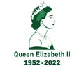 Queen Elizabeth Young Face Portrait Green 1952 2022