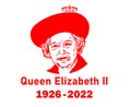 Queen Elizabeth Portrait Face 1926 2022 Red Vector Royalty Free Stock Photo