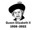 Queen Elizabeth Portrait Face 1926 2022 Black Vector Royalty Free Stock Photo