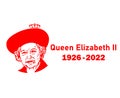 Queen Elizabeth Portrait Face 1926 2022 Red Vector Royalty Free Stock Photo