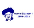 Queen Elizabeth Portrait Face 1952 2022 Blue Vector Royalty Free Stock Photo