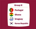 Portugal South Korea Uruguay And Ghana Flag Emblem Countries Group H