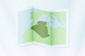 Algeria map, folded paper with Algeria map Royalty Free Stock Photo