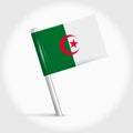 Algeria map pin flag. 3D realistic vector illustration Royalty Free Stock Photo