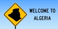 Algeria map on road sign. Royalty Free Stock Photo