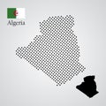 algeria map silhouette halftone style Royalty Free Stock Photo