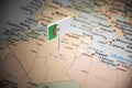 Algeria marked with a flag on the map Royalty Free Stock Photo