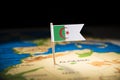 Algeria marked with a flag on the map Royalty Free Stock Photo