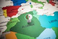 Algeria marked with a flag on the map Royalty Free Stock Photo