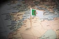 Algeria marked with a flag on the map Royalty Free Stock Photo
