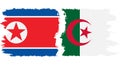 Algeria and North Korea grunge flags connection vector