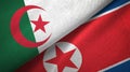 Algeria and North Korea two flags textile cloth, fabric texture