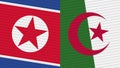 Algeria and North Korea Two Half Flags Together