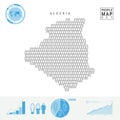 Algeria People Icon Map. Stylized Vector Silhouette of Algeria. Population Growth and Aging Infographics