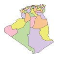 Algeria political map. Low detailed.