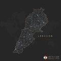 Lebanon map abstract geometric mesh polygonal light concept