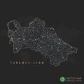 Turkmenistan map abstract geometric mesh polygonal light concept