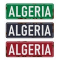 Algeria road sign isolated on white background. Royalty Free Stock Photo