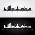 Algeria skyline and landmarks silhouette