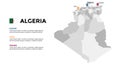 Algeria vector map infographic template. Slide presentation. Global business marketing concept. Color country. World