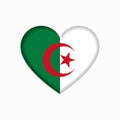 Algerian flag heart-shaped sign. Vector illustration.