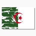 Algerian flag with scratches, vector flag of Algeria.