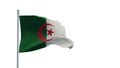 Algerian flag, waving in the wind - 3d rendering Royalty Free Stock Photo