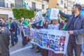 Algerians manifesting against president Bouteflika regime in Algiers, Algeria Royalty Free Stock Photo