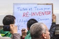 Algerians manifesting against president Bouteflika regime in Algiers, Algeria Royalty Free Stock Photo