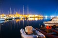 Alghero harbor at night