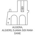 Algiera, Algiers, Djama Sidi Ramdane travel landmark vector illustration