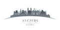 Algiers Algeria city silhouette white background