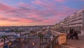 Algiers, Algeria Ã¢â¬â  A group of people enjoying sunrise at the Algiers port facilities. Royalty Free Stock Photo