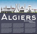 Algiers Skyline with Gray Buildings, Blue Sky and Copy Space. Royalty Free Stock Photo