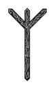 Algiz Elgiz rune. Ancient Scandinavian runes. Runes senior futarka. Magic, ceremonies, religious symbols. Predictions and amulets