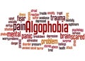 Algophobia fear of pain word cloud concept